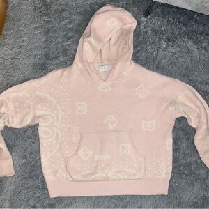 Rhude Pink oversized unisex Hooded Sweatshirt with Pattern 
 gently used